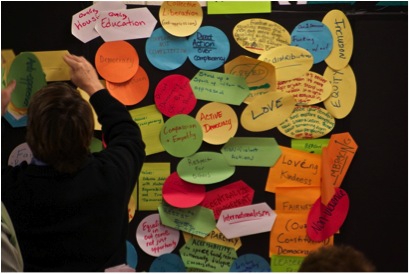 Occupy Boston Summit Values Stickies from Harvest